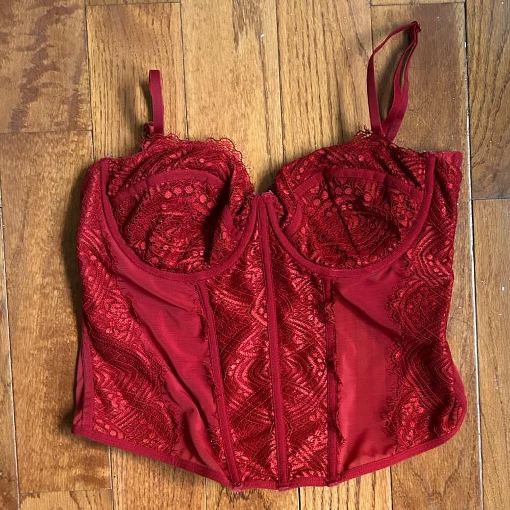 Red Lace Corset Top